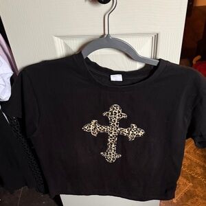 🌞Cross t shirt leopard